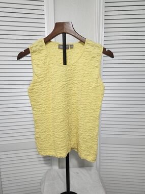 croft & barrow Yellow Textured Sleeveless Tank